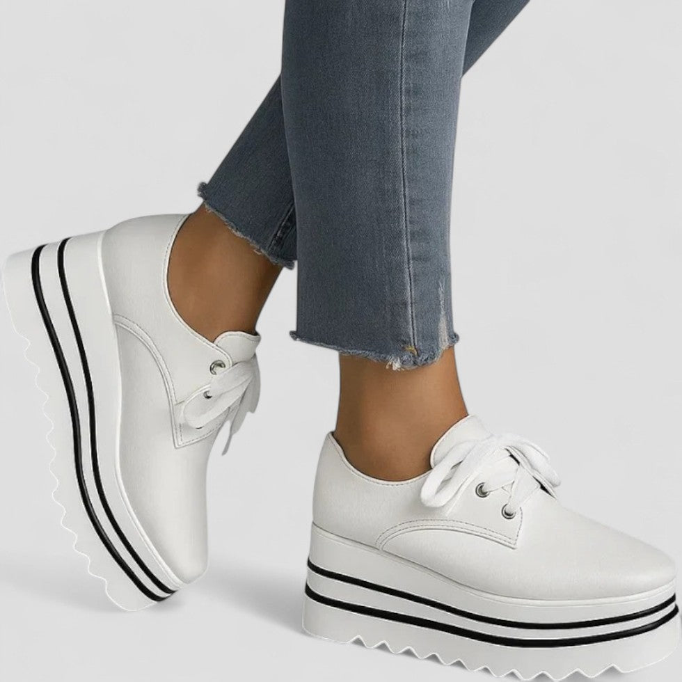 Platform Lace Up Wedge Shoes