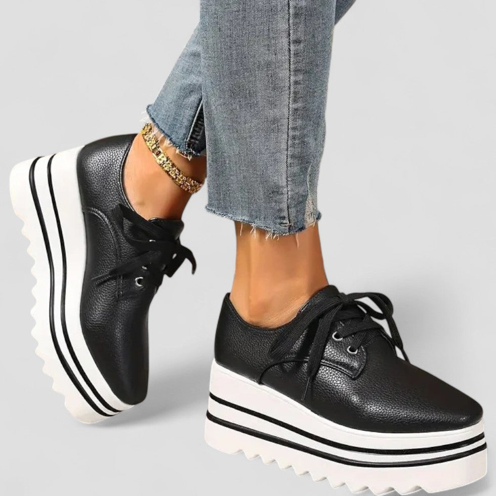 Platform Lace Up Wedge Shoes