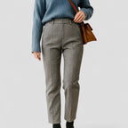 High Waist Wool Blend Tapered Trousers for Women