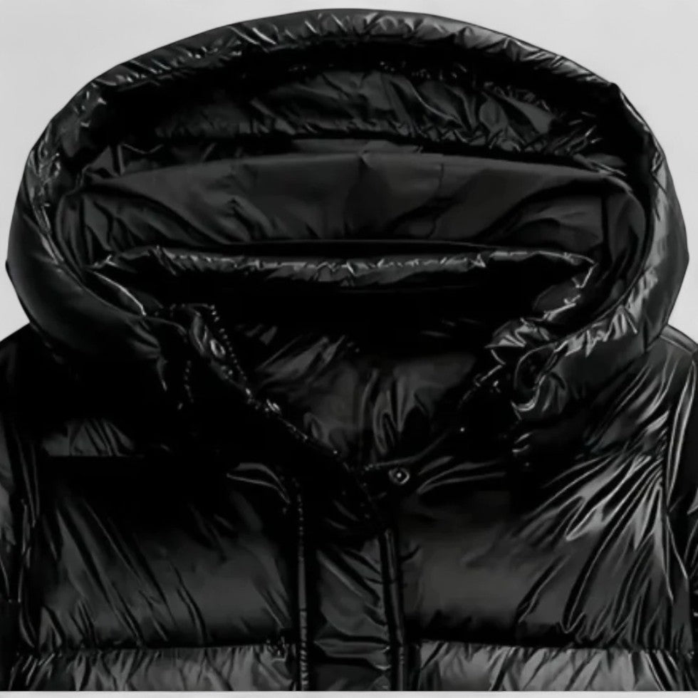 Hooded Shiny Puffer Winter Jacket for Women