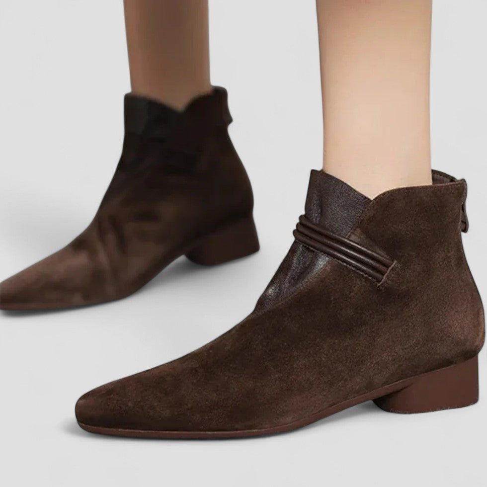 Pointed Toe Low Heel Ankle Boots
