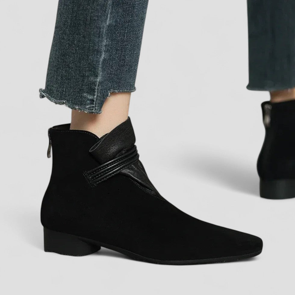 Pointed Toe Low Heel Ankle Boots