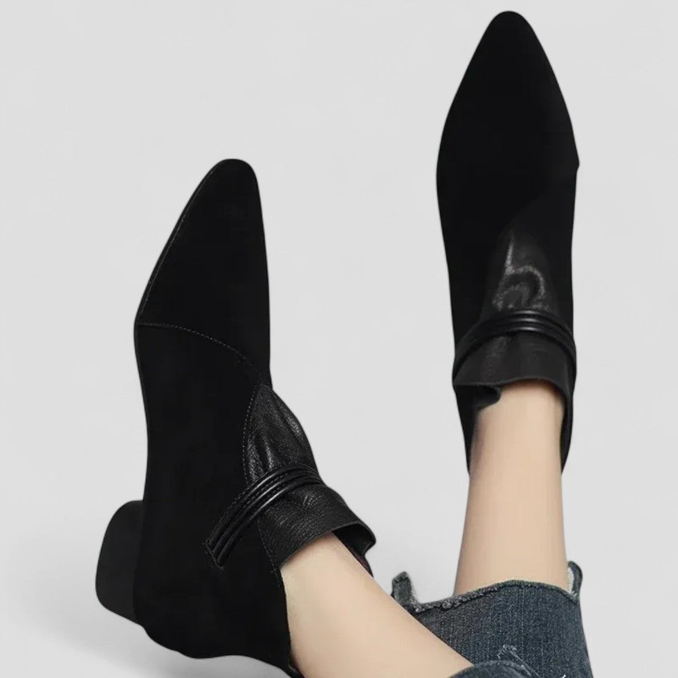 Pointed Toe Low Heel Ankle Boots
