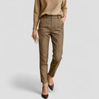 High Waist Wool Blend Tapered Trousers for Women