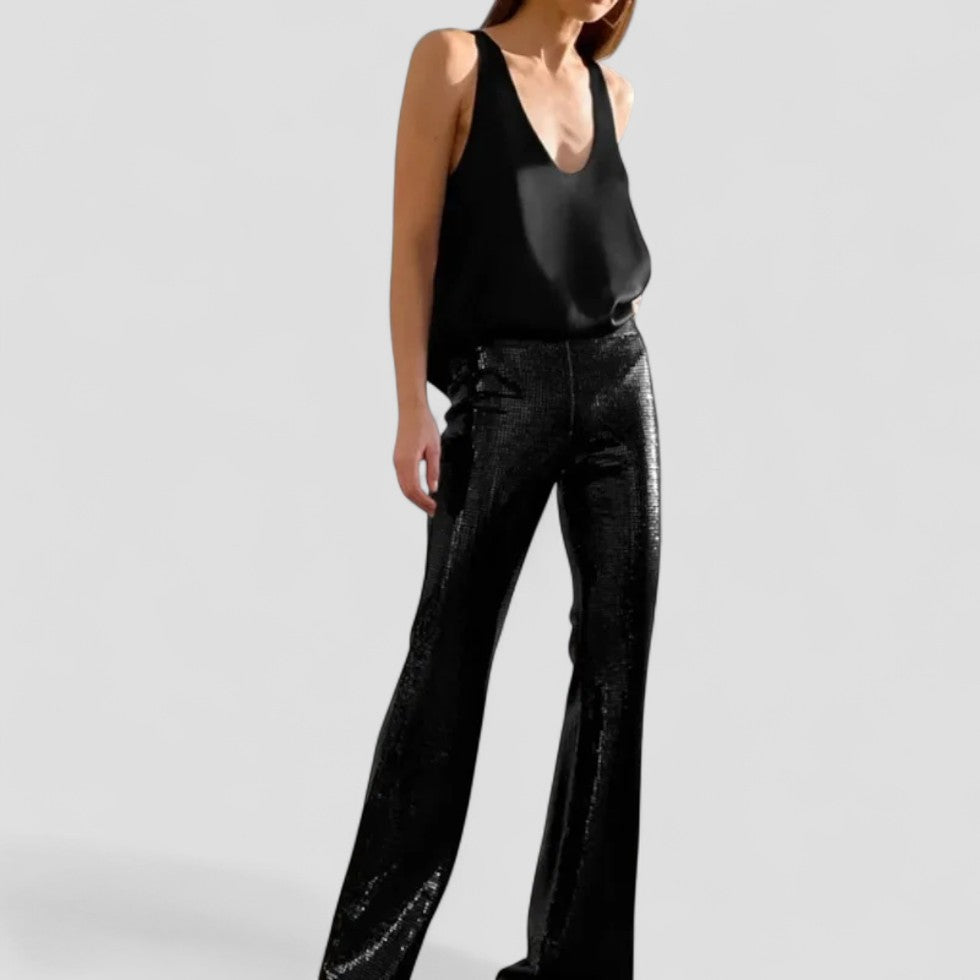 Satin Deep Scoop Neck Tank Top