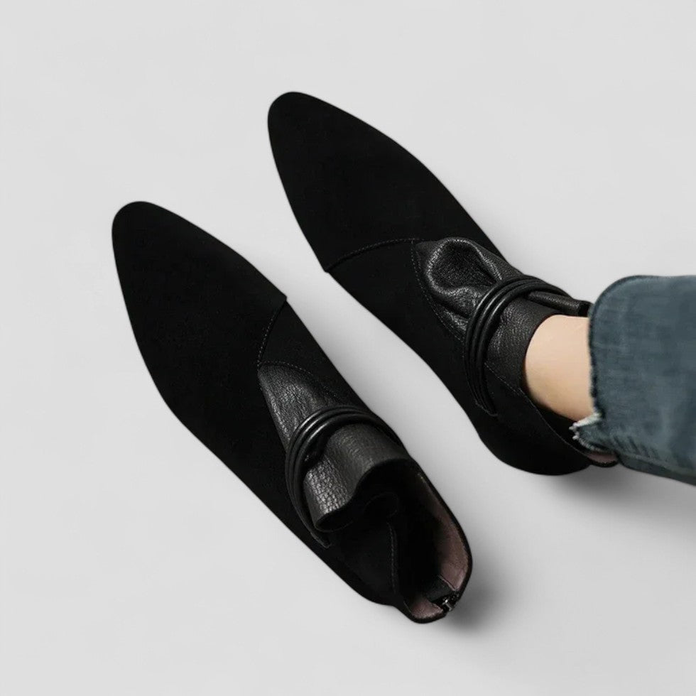 Pointed Toe Low Heel Ankle Boots