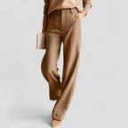 High Waist Wool Blend Tapered Trousers for Women