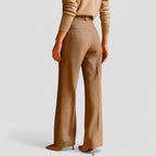 High Waist Wool Blend Tapered Trousers for Women