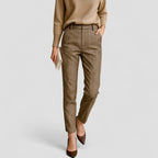 High Waist Wool Blend Tapered Trousers for Women