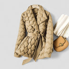 Quilted Belted Puffer Jacket for Women