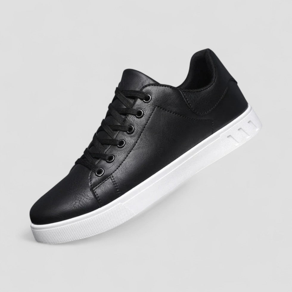 Faux Leather Lace Up Sneakers