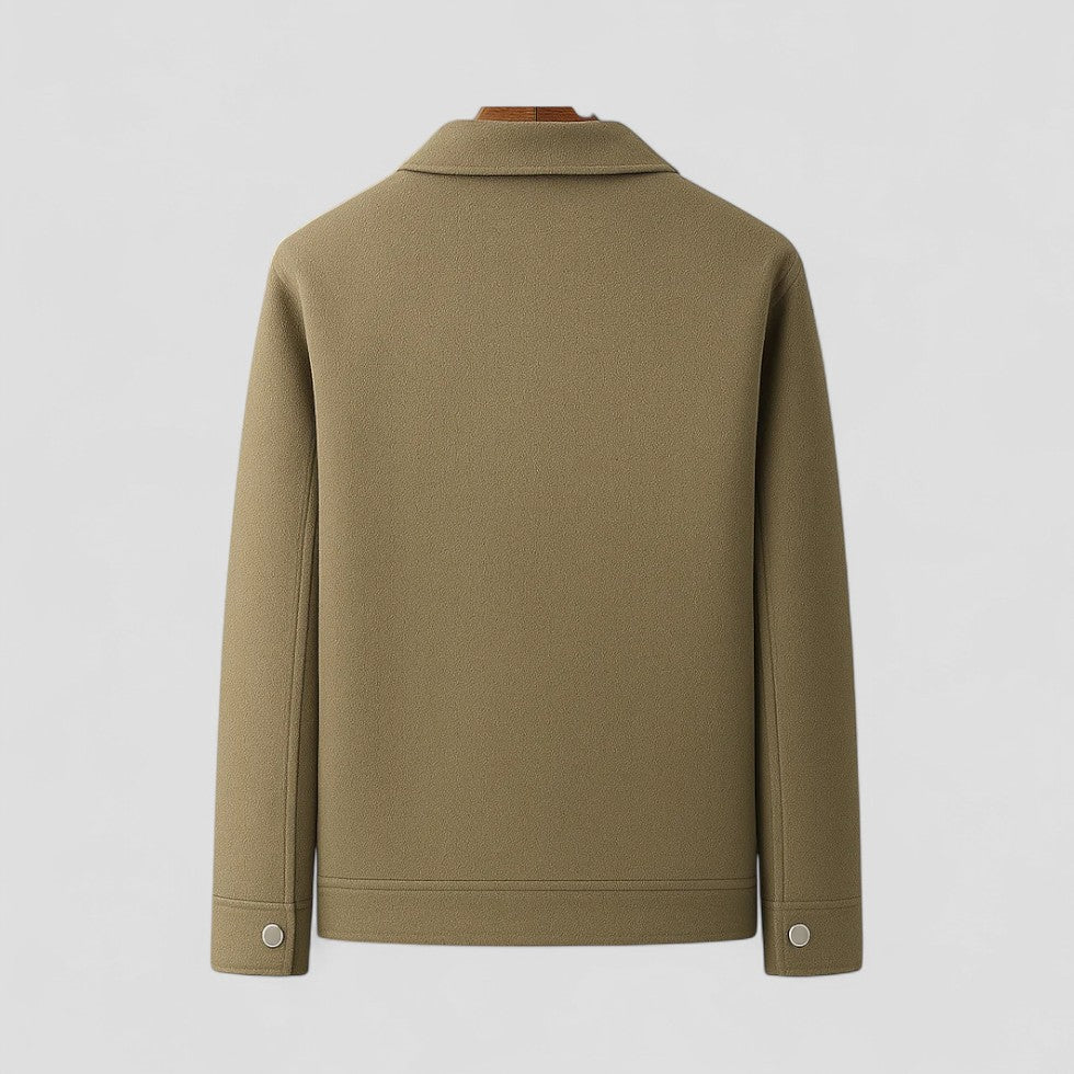 Cashmere Button Front Wool Blend Jacket for Men