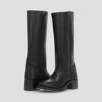 Classic Western Mid Heel Leather Boots