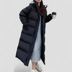 Long Puffer Coat with Hood