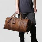 Leather Travel Duffel Bag for Men