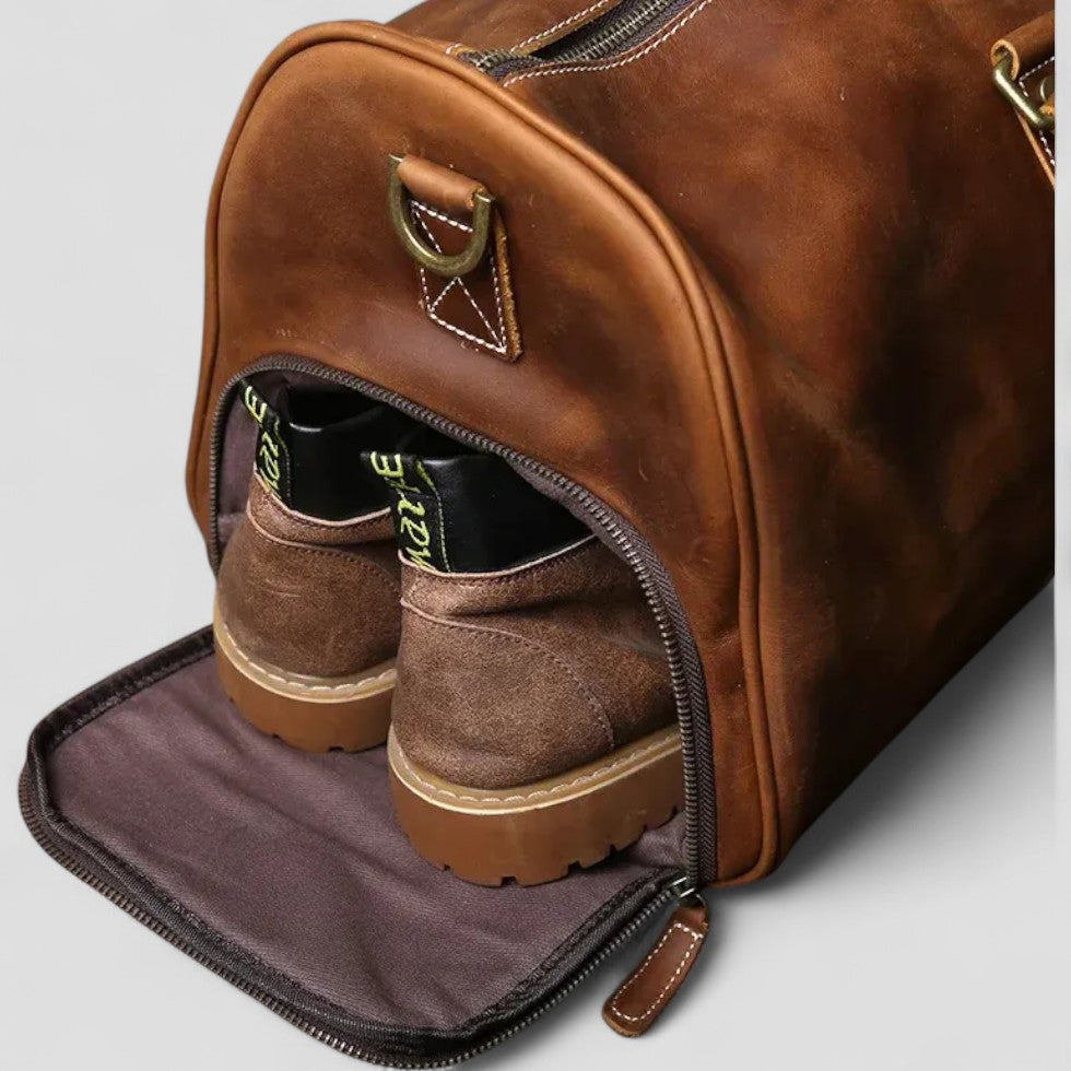 Leather Travel Duffel Bag for Men