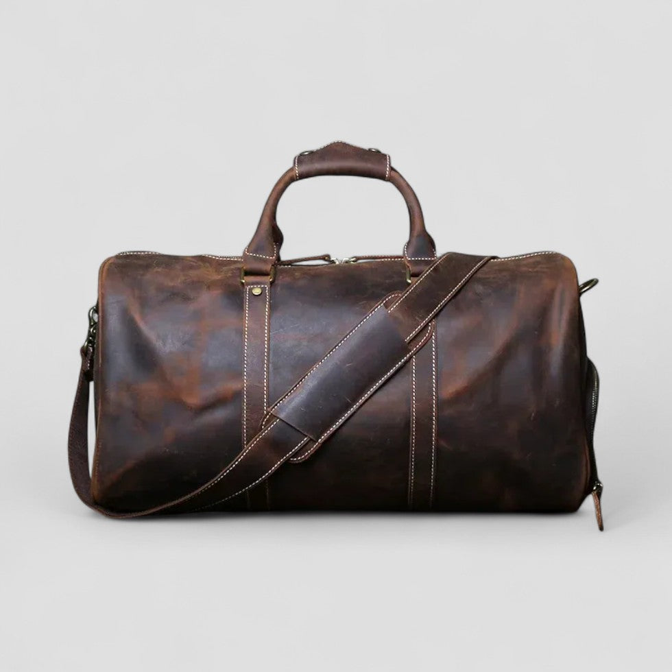 Leather Travel Duffel Bag for Men