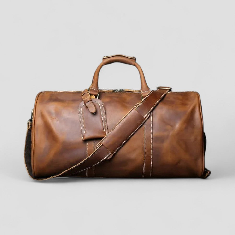 Leather Travel Duffel Bag for Men
