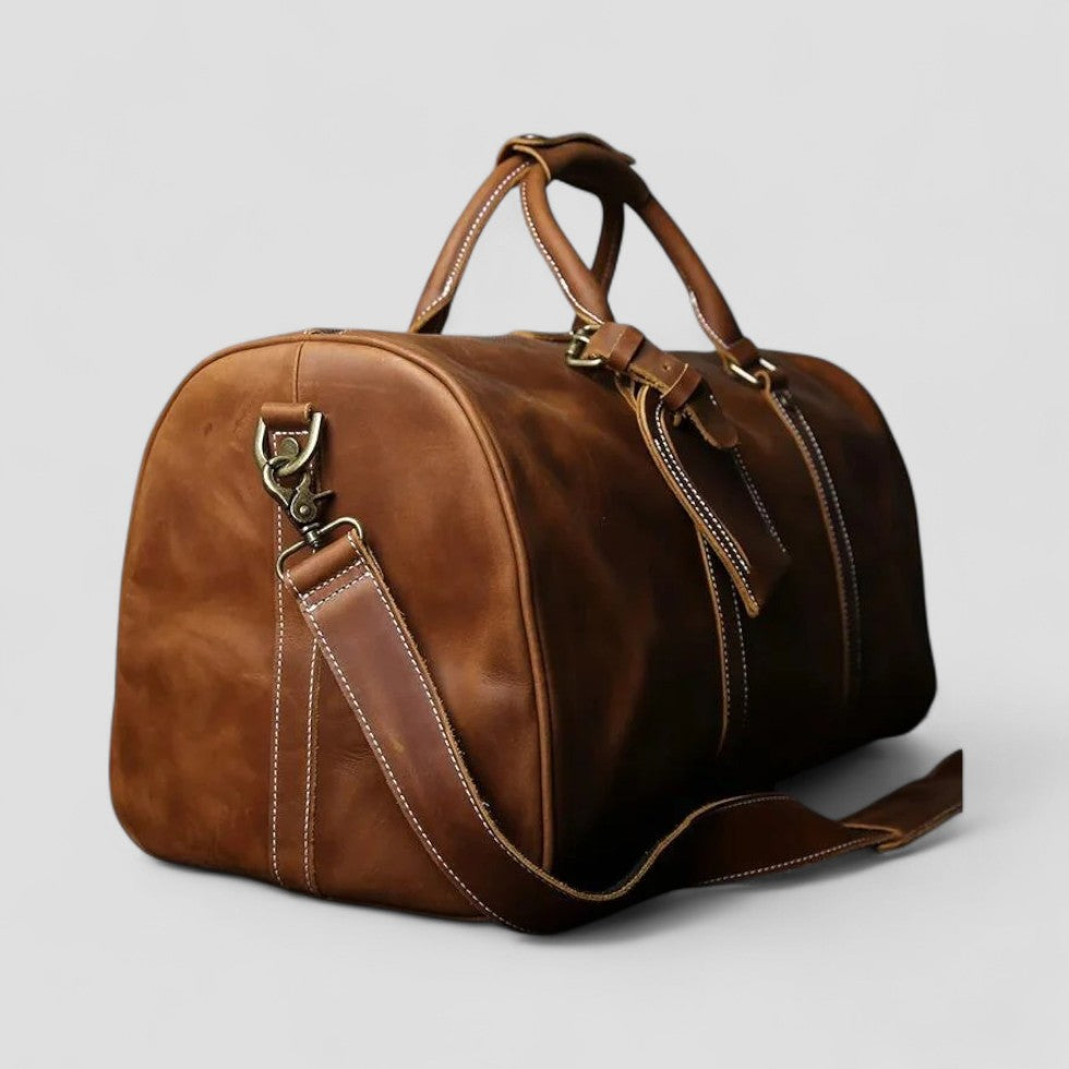 Leather Travel Duffel Bag for Men