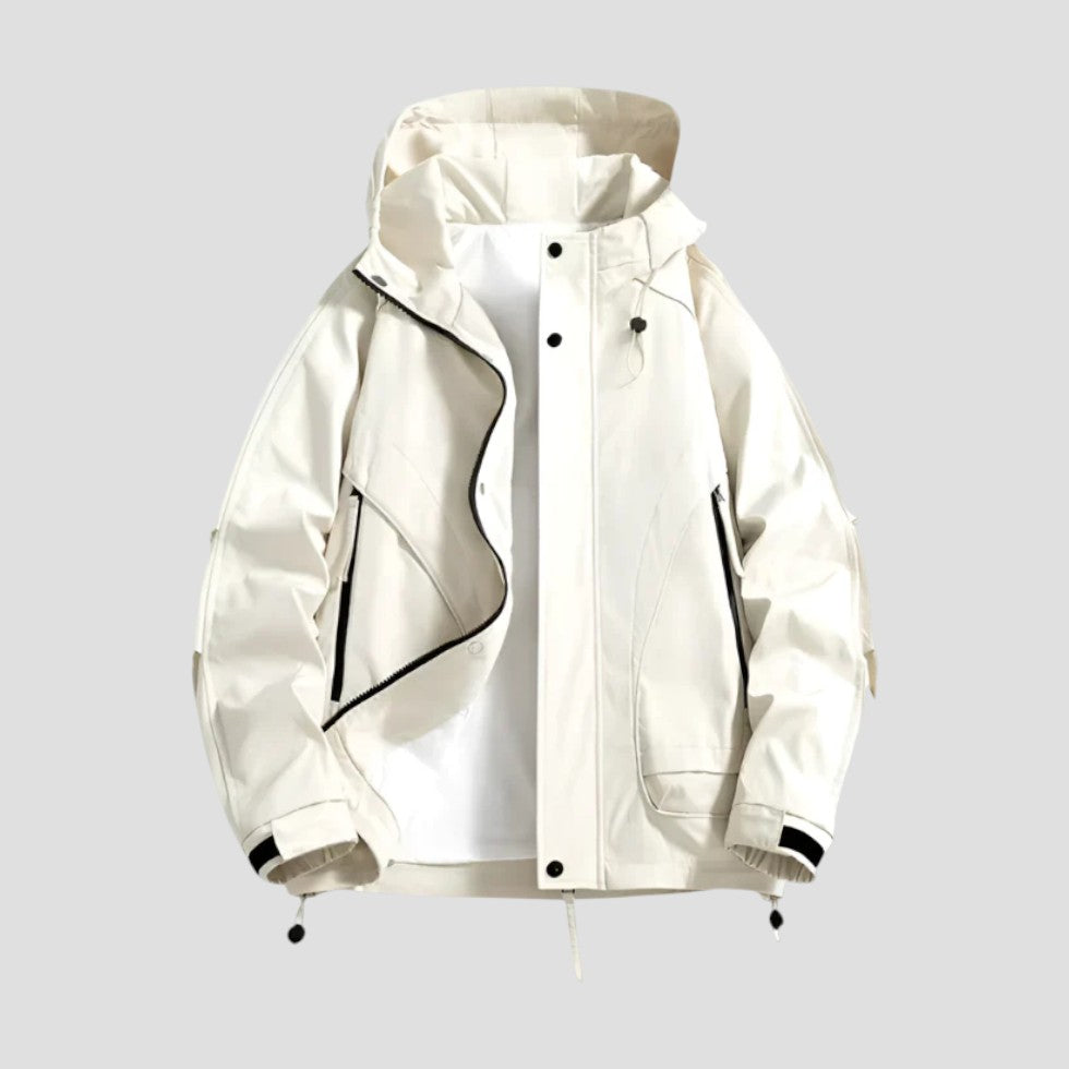 Water Resistant Hooded Windbreaker Jacket for Outdoor Comfort