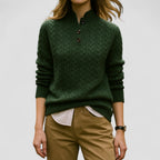 Cable Knit Cashmere Blend Pullover with Button Collar