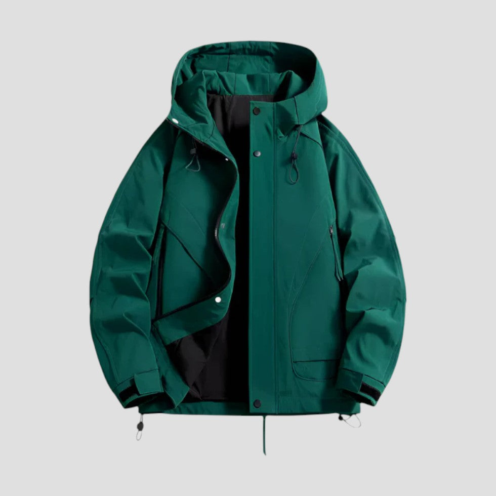 Water Resistant Hooded Windbreaker Jacket for Outdoor Comfort