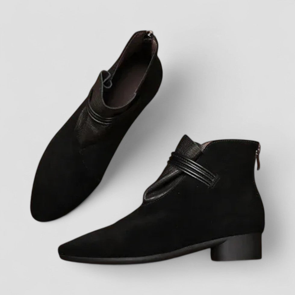 Pointed Toe Low Heel Ankle Boots