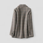 Wool Blend Checked Single Breasted Blazer