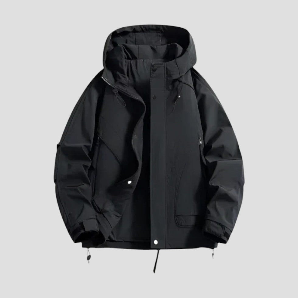 Water Resistant Hooded Windbreaker Jacket for Outdoor Comfort