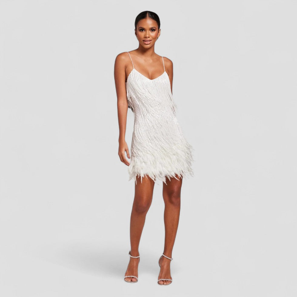 Fringe Feather Mini Cocktail Dress