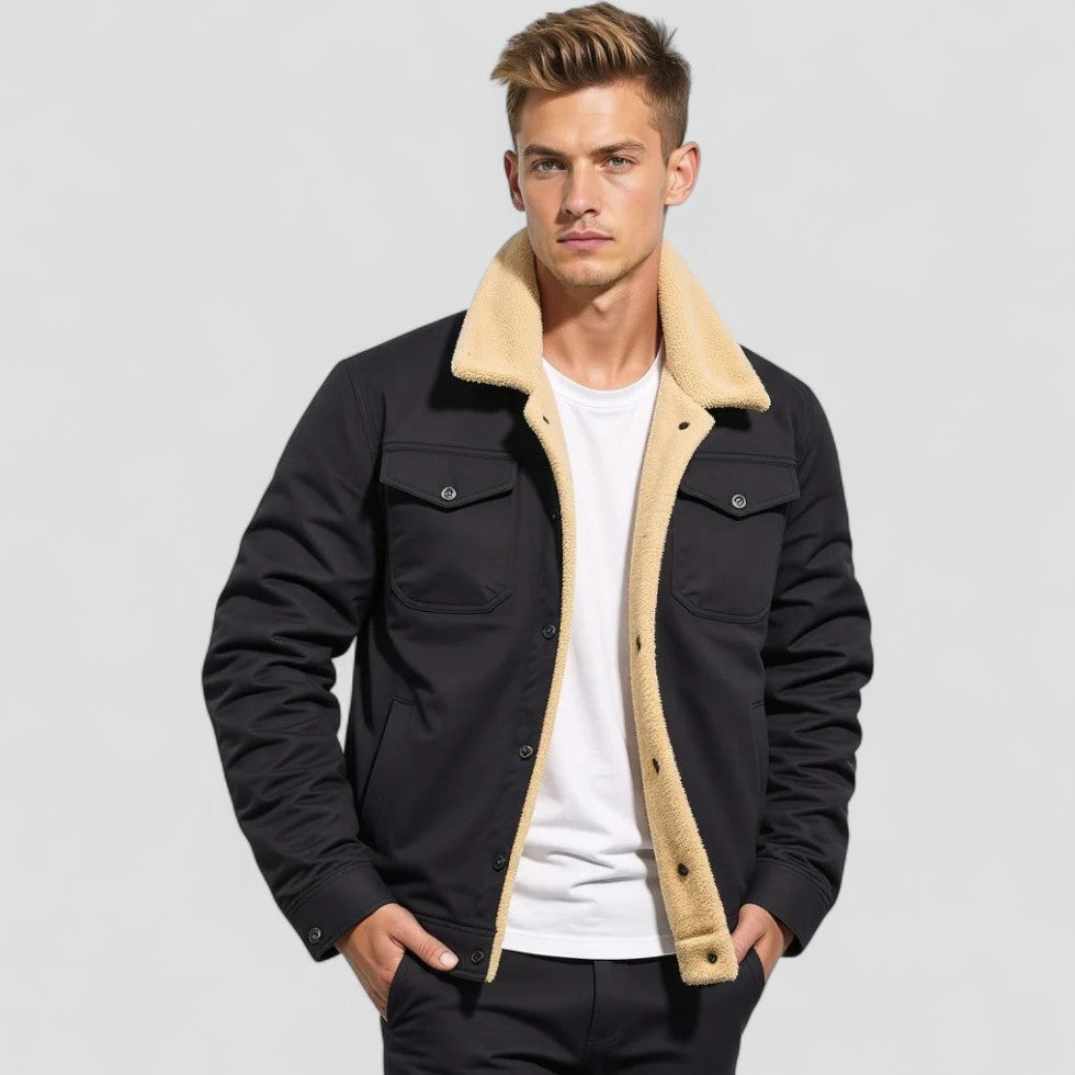 Faux Shearling Lined Winter Jacket