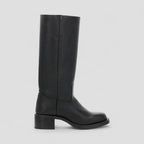 Classic Western Mid Heel Leather Boots