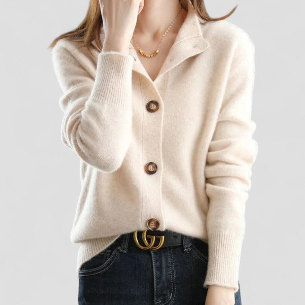 Soft Knit Cashmere Button Up Cardigan for Women