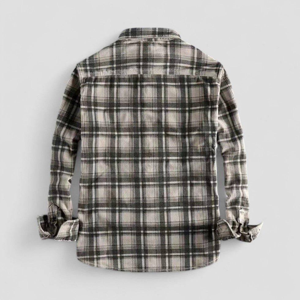 Plaid Corduroy Button Up Shirt