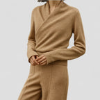 Cashmere Wrap Knit Sweater Top for Women