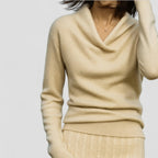 Cashmere Wrap Knit Sweater Top for Women