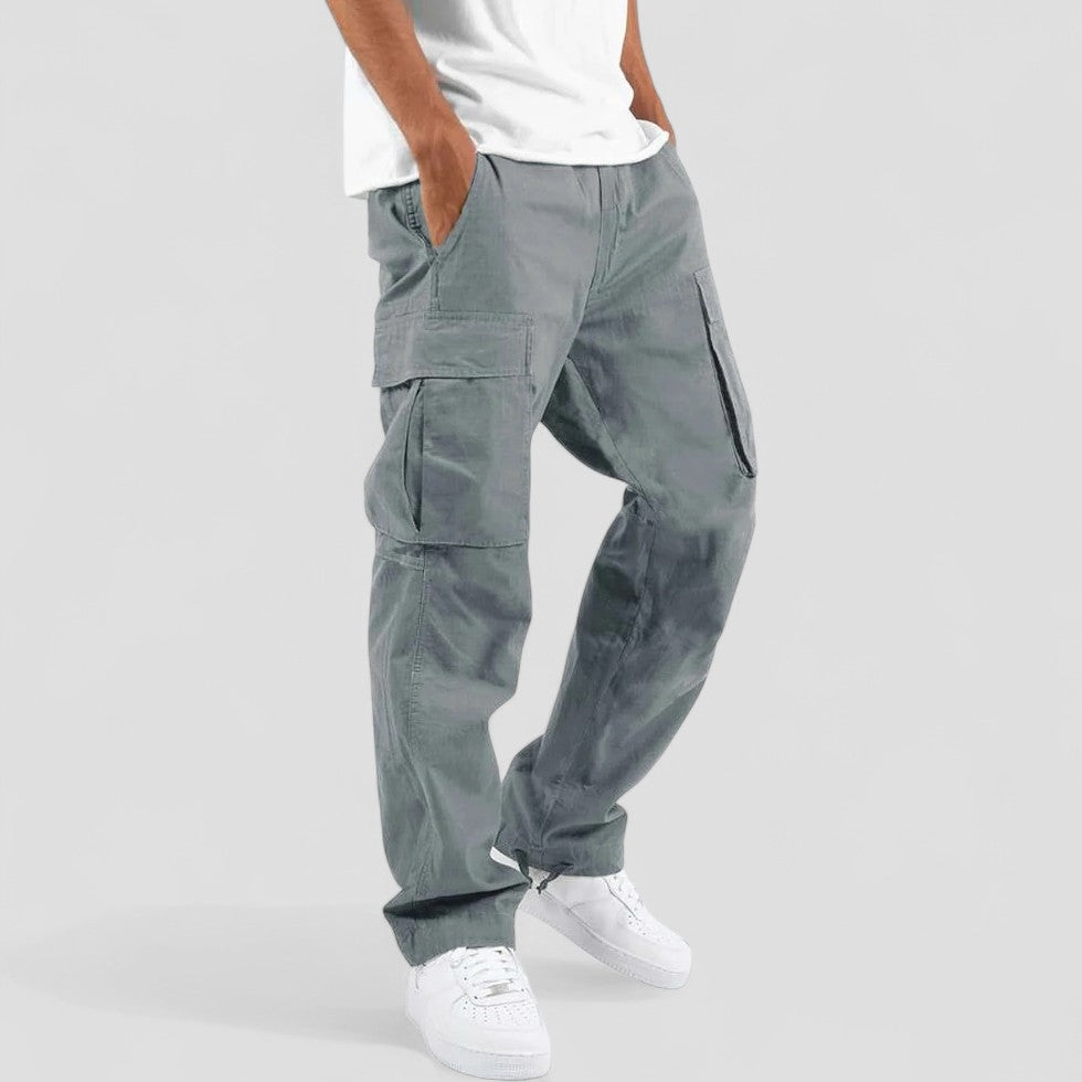 Straight Fit Multi Pocket Cargo Pants for Men