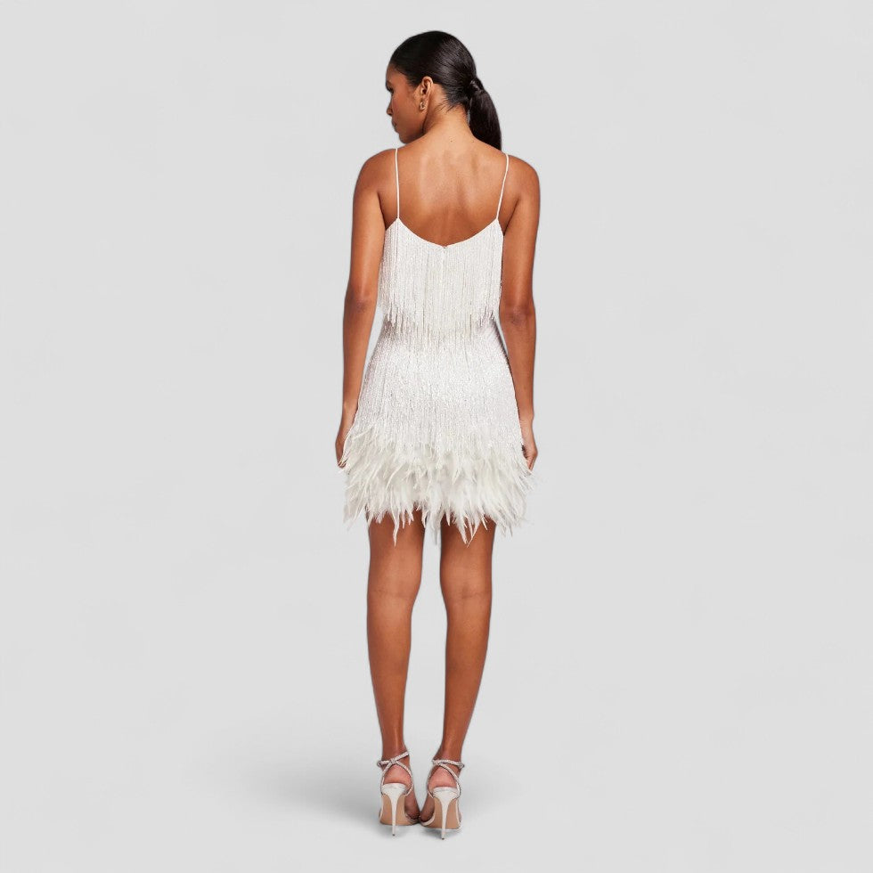 Fringe Feather Mini Cocktail Dress