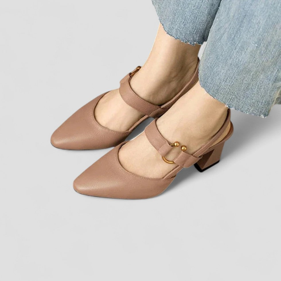 Block Heel Slingback Pumps