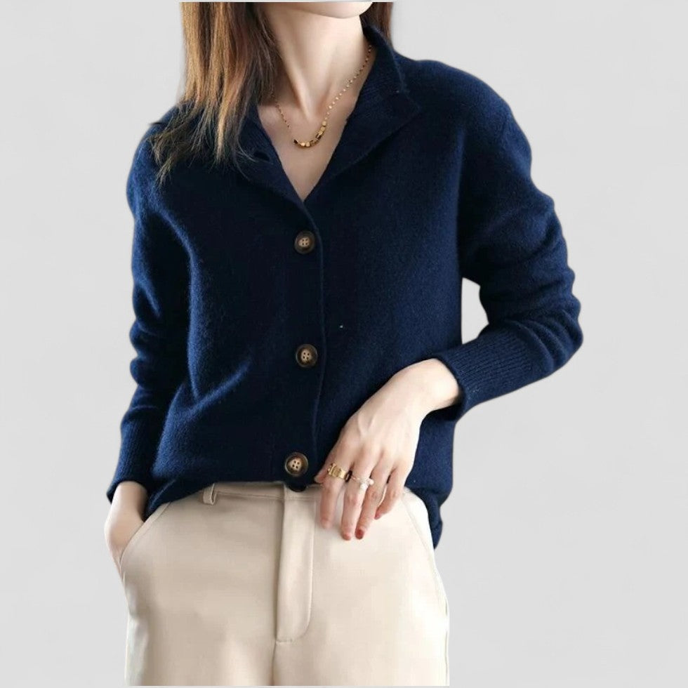 Soft Knit Cashmere Button Up Cardigan for Women