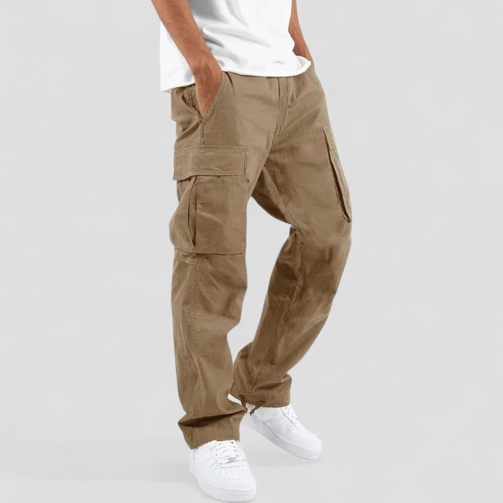 Straight Fit Multi Pocket Cargo Pants for Men