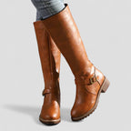 Tall Buckle Detail Riding Boots