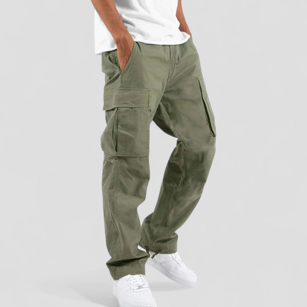 Straight Fit Multi Pocket Cargo Pants for Men