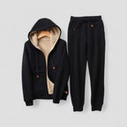 Unisex Fleece Lined Hooded Tracksuit Set