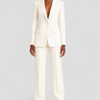 Tailored Single Button Blazer and Wide Leg Trousers Set