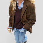 Suede Oversized Blazer Jacket