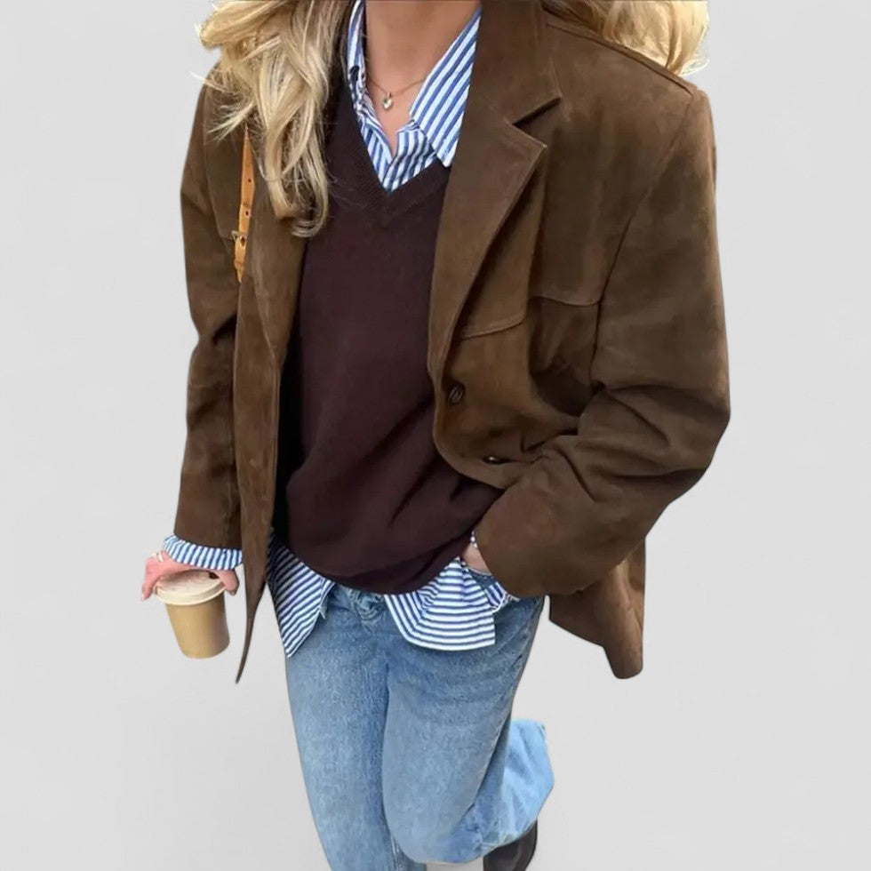 Suede Oversized Blazer Jacket
