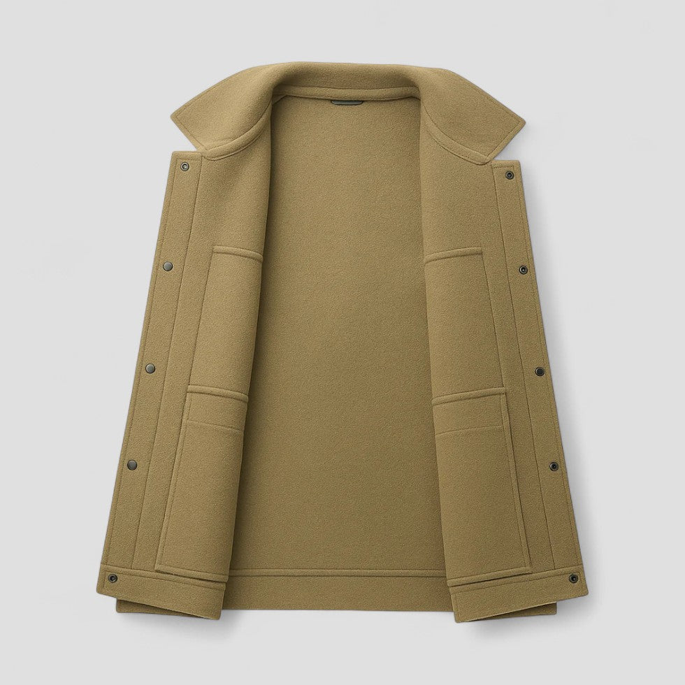 Cashmere Button Front Wool Blend Jacket for Men