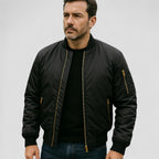 Classic Quilted Lined Bomber Jacket for Men