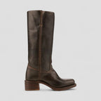 Classic Western Mid Heel Leather Boots